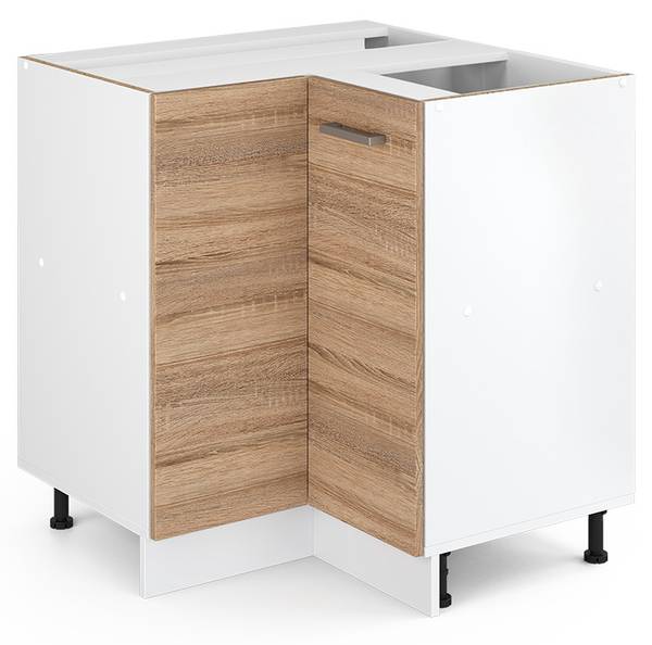 Eckschrank für Hausrat R-Line 41995 Eiche Sonoma Dekor - Weiß
