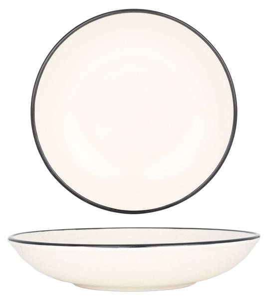 Geschirrset Linea Black 24-tlg Porzellan - Höhe: 1 cm