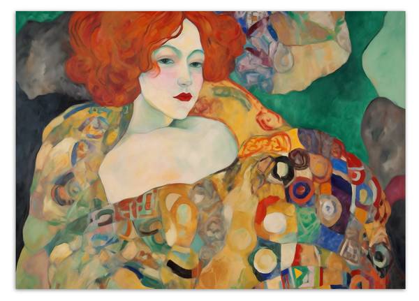 Fotobehang roodharige vrouw - g. klimt 350 x 245 cm