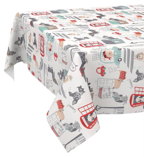 Wachstuchtischdecke Kindermotiv mit SAUM Kunststoff - 140 x 1 x 180 cm