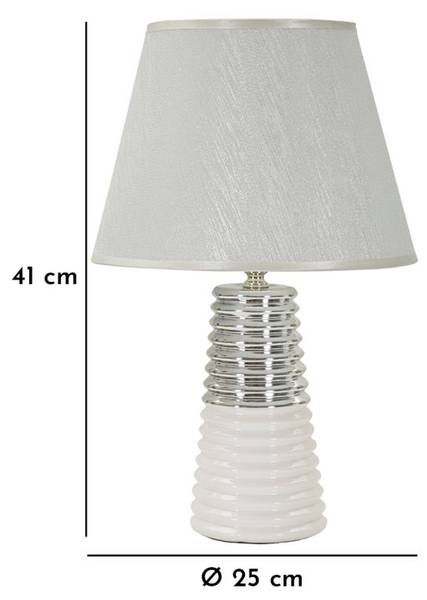 Lampe de table Candela Blanc - Céramique - 25 x 41 x 25 cm