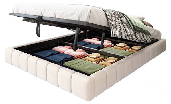 Polsterbett Phoebe Ⅰ Beige - Breite: 141 cm