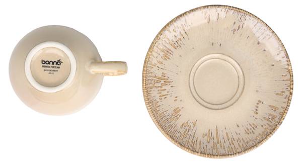 Cup & Saucer Sand Snell 2 él. Porcelaine - 7 x 2 x 7 cm