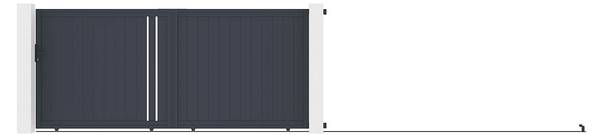 Schiebetor TOROMA Grau - Metall - 396 x 178 x 5 cm