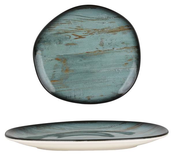 Assiette à dîner Madera 2 él. Vert - Porcelaine - 29 x 2 x 29 cm