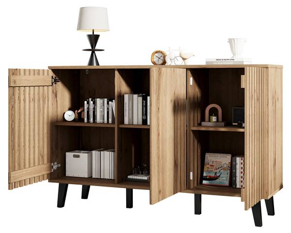 Sideboard RIFTMYRKONATH Braun - Textil - 150 x 95 x 40 cm