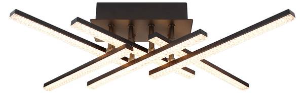Plafonnier LED Kristallglanz Noir - Métal - 36 x 13 x 50 cm