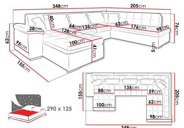 Wohnlandschaft Niko Premium Smaragdgrün - Ecke davorstehend links