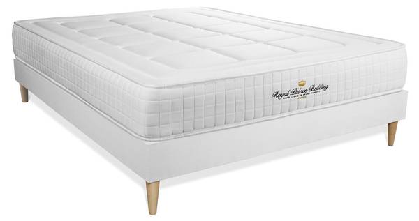 Bettgestell und Matratze Balmoral -  12 Weiß - Massivholz - 120 x 53 x 210 cm