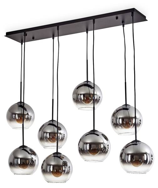 Deckenleuchte Cesaro Grau - Aluminium - Klarglas - 50 x 143 x 100 cm