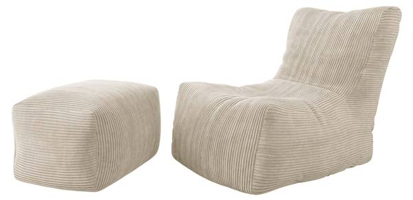 Sitzsack Rest Cord mit Sitzsack Easy Beige - Cord - 80 x 90 x 100 cm