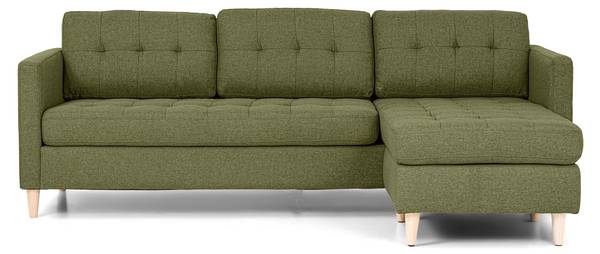 Ecksofa Marino Grün - Textil - 219 x 80 x 151 cm