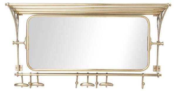 Garderobenständer US081 Gold - Metall - 28 x 33 x 77 cm
