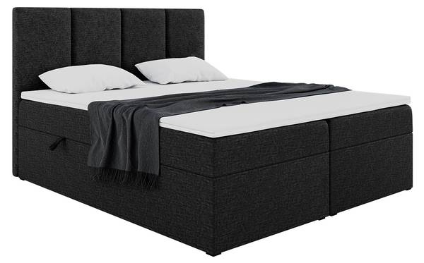 Boxspringbett Kylian Schwarz - 200 x 180 cm - H4