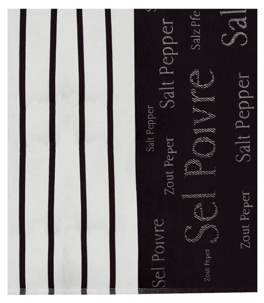 Jacquard-Geschirrtuch Sel & Poivre Schwarz - Textil - 70 x 1 x 50 cm
