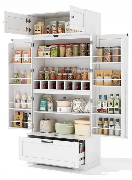 Buffetschrank WoodyLucy Ⅶ Weiß - Holzwerkstoff - 80 x 180 x 40 cm
