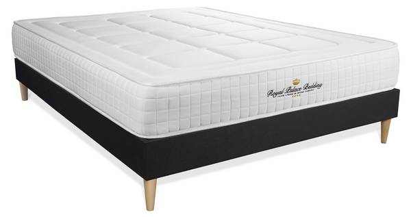 Bettgestell und Matratze Balmoral -  13 Schwarz - Massivholz - 130 x 53 x 210 cm