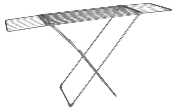 Ausziehbarer Wäscheständer aus Metall Grau - Eisen - 177 x 96 x 55 cm