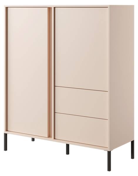 Commode DAST COD104 2D2D Beige - Mélamine - 104 x 124 x 40 cm