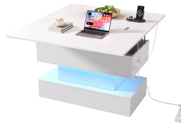 Table Basse Hermes Ⅵ Blanc - Bois manufacturé - 50 x 64 x 100 cm