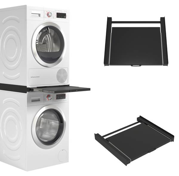 Zwischenbaurahmen Waschmaschine Connect Schwarz - Metall - 60 x 8 x 54 cm