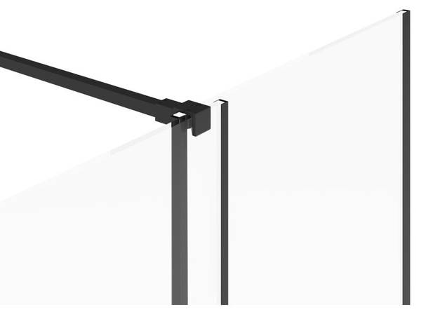 Duschwand YOREM Schwarz - Metall - 1 x 200 x 120 cm