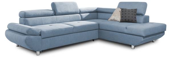 Ecksofa PANOS Stoff Esito Blau - Ecke davorstehend rechts