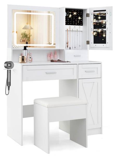 Kaptafel TG32074PQ-IT+NL wit - plaatmateriaal op houtbasis - 40 x 137 x 90 cm