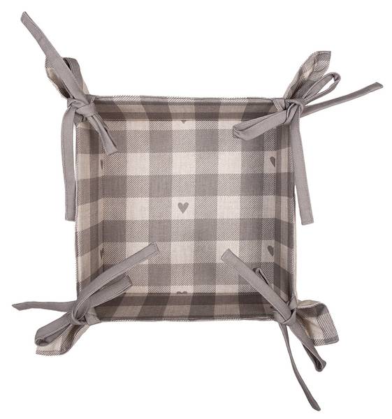 Brotkorb Herzen LOVING CHIC Beige - Textil - 35 x 8 x 35 cm
