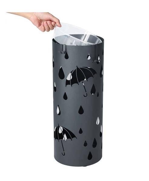 Regenschirmständer Yaoundé Schwarz - Metall - 20 x 49 x 20 cm