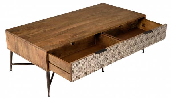 Couchtisch ALIX Braun - Holz teilmassiv - 60 x 42 x 123 cm