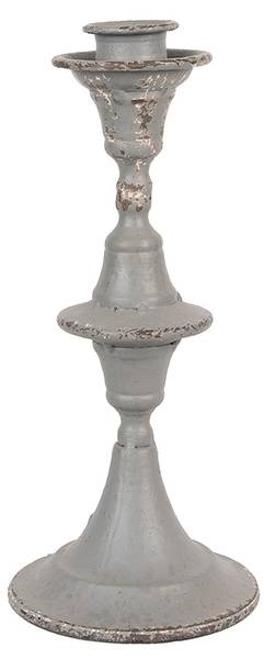 Kandelaar Aurora grijs - metaal - 12 x 26 x 12 cm