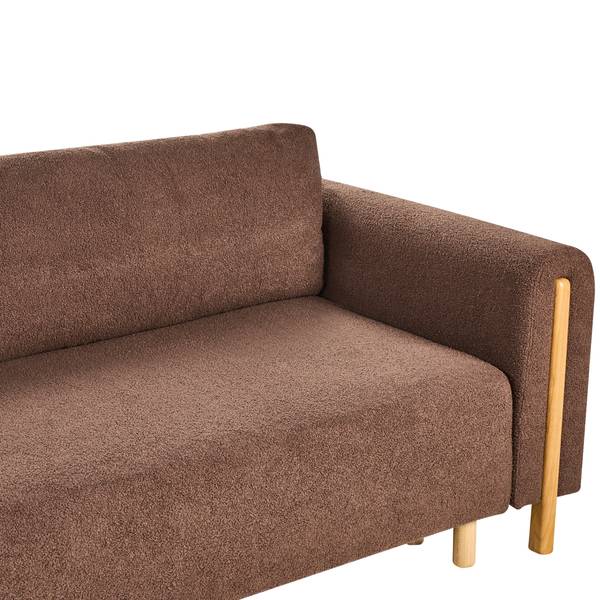 Slaapbank KVAM bruin - textiel - 242 x 85 x 99 cm