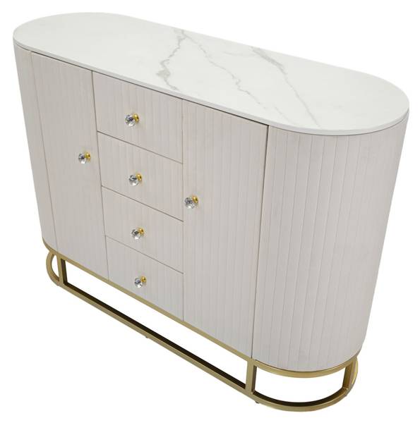 Kommode Montpellier A Beige - Metall - 120 x 85 x 40 cm