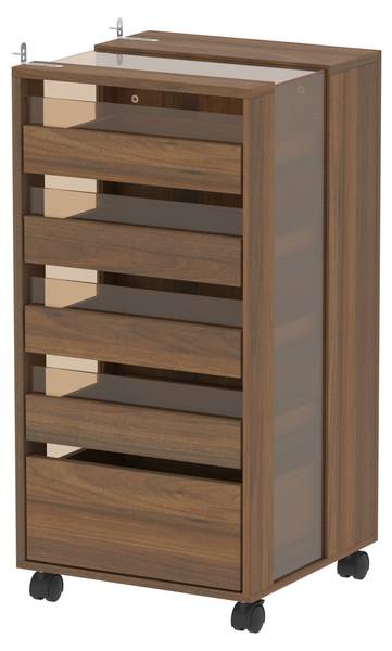 Kommode GCY70 Braun - Holzwerkstoff - Glas - 40 x 81 x 40 cm
