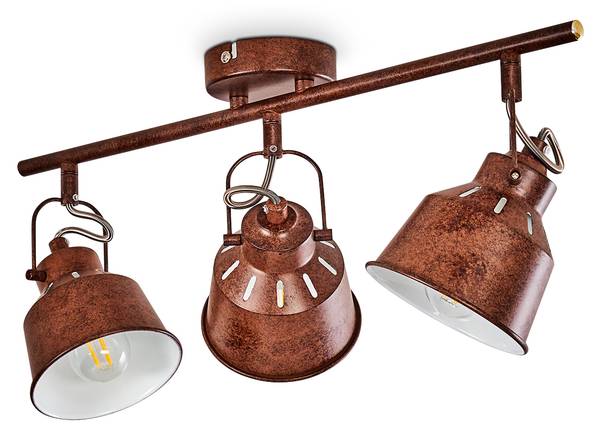 Deckenleuchte Rimini Rotbraun - 52 x 22 x 50 cm - Flammenanzahl: 3 - Metall