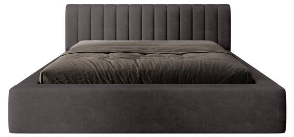 Gestoffeerd bed Vurmat antracietkleurig - Breedte: 220 cm