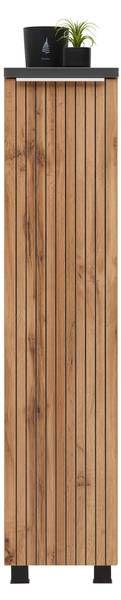 Midischrank JAKARTA Schwarz - Braun - Holzwerkstoff - 30 x 130 x 35 cm
