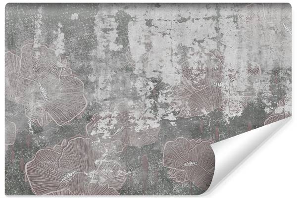 Fotobehang KLAPROZEN Beton Abstractie grijs - 135 x 90 x 90 cm