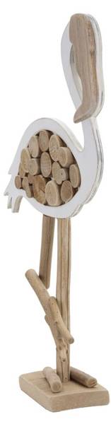 Sculpture Flamant Nature Marron - Bois massif - 9 x 56 x 31 cm