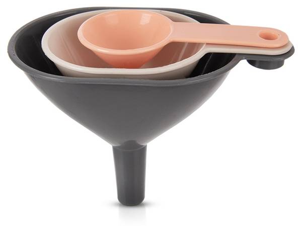 Küchentrichter 3er Set 120458 Schwarz - Pink - Kunststoff - 4 x 4 x 9 cm