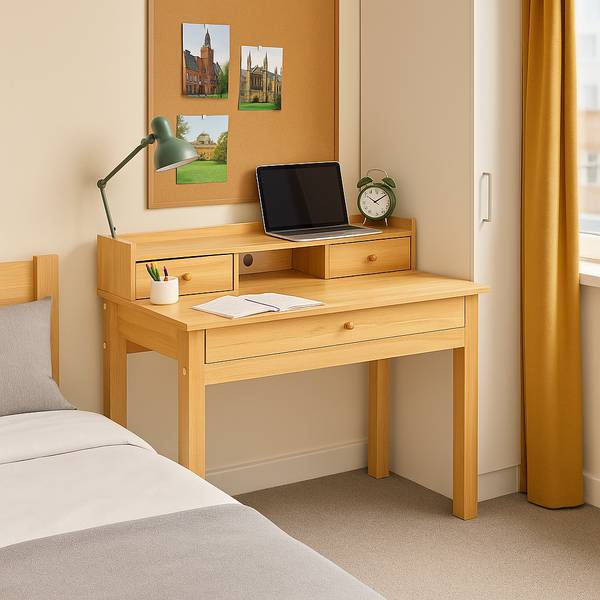 Schreibtisch DEVAKI LT WD Braun - Holzwerkstoff - 50 x 90 x 100 cm