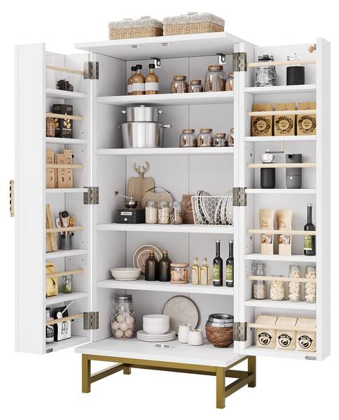 Küchenschrank BAMU339 Ⅴ Weiß - Holzwerkstoff - 60 x 130 x 40 cm