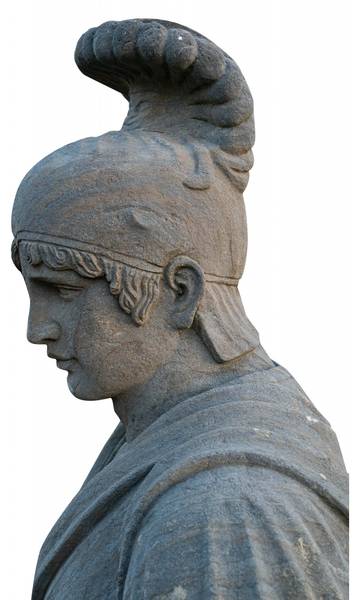 Büstenkopf ROMA Grau - Stein - 28 x 86 x 70 cm