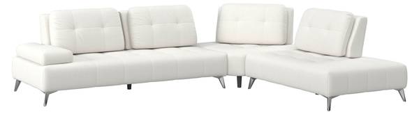 Ecksofa ESTELLA Weiß - Textil - Holz teilmassiv - 1 x 1 x 1 cm