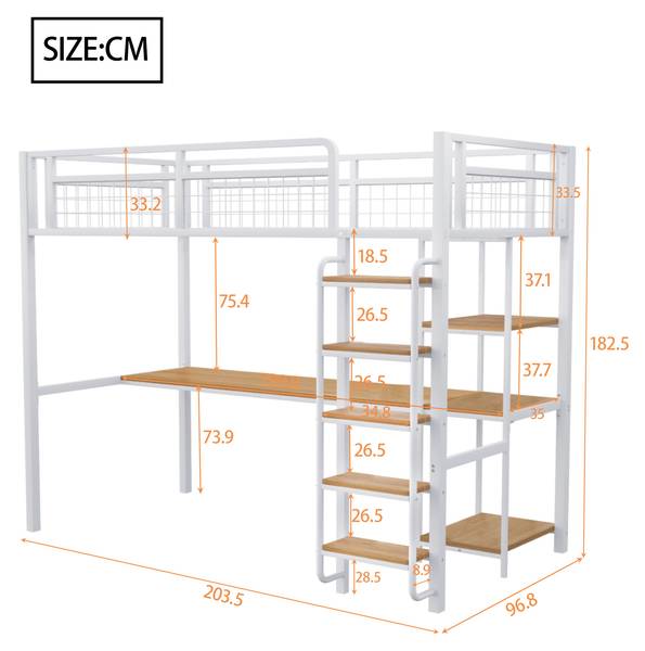 Metallbett K-849 Weiß - Breite: 90 cm
