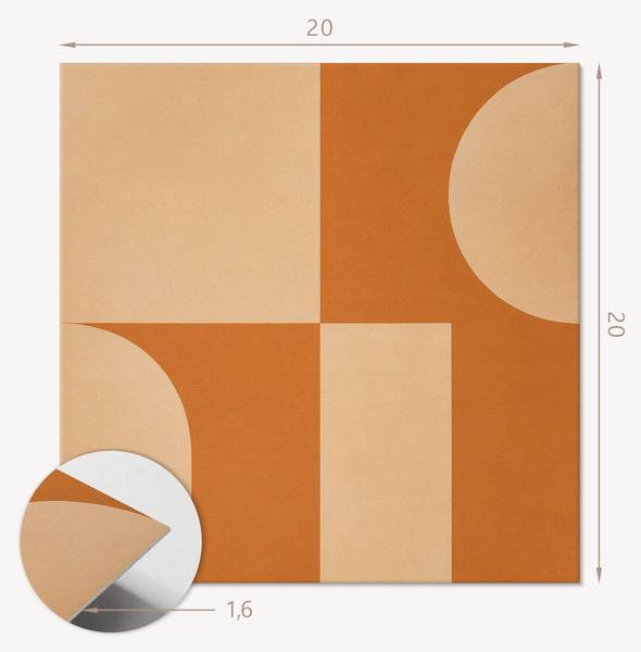 Vinylfliese AbstrGeom 20er-Set 20 x 20 cm