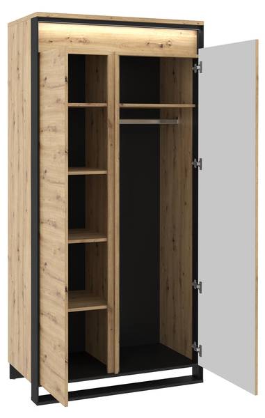 Drehtürenschrank Quant 01 Braun - Holzwerkstoff - 95 x 195 x 50 cm
