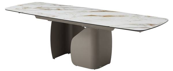 Esstisch CAMUVO Weiß - Keramik - Glas - 220 x 75 x 90 cm