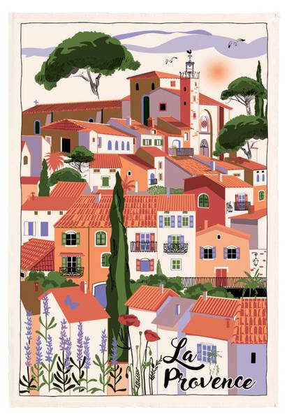 Geschirrtuch Village Provence Weiß - Textil - 72 x 1 x 48 cm